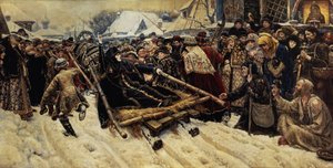 The Execution of Boyarina Pajaritar Morozova (d.1675) by Vasilij Ivanovic Surikov