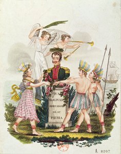 Popular Imagery Extolling Bolivar, c.1840 by Venezuelan School