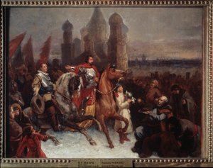 The Entry of Tsar Vasili IV of Russia and Count Jakob de La Gardie into Moscow by Viatcheslav Grigorievitch Schwarz