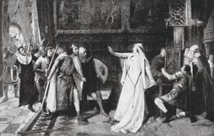 Maria de Molina repelling the Nobles by Vicente Borras Abella