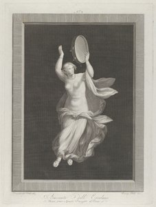 A Partly Naked Bacchante Playing a Tambourine by Vicenzo Feoli