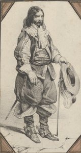 Man Holding a Cane and a Hat by Victor Adam