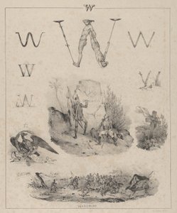 The letter W: Washington, Wagram, Waterloo by Victor Adam