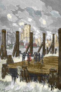 Siege of La Rochelle (1627-1628): The Cardinal of Richelieu on the dam of La Rochelle, during the siege of the city, October 1628 by Victor Armand Poirson