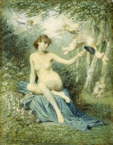 Nymph Driving Love Away with a Torch by Victor Florence Pollet