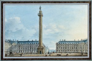View of the Bellic Column Located Place Vendome in Paris
