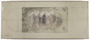 Sketch for the Galerie Lobau, Hôtel de Ville, Paris: The Family by Victor Jean Pierre Maziès