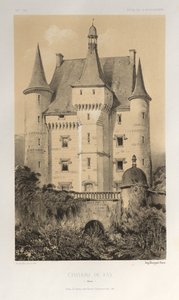 Picturesque Architecture or Monuments of the 15th and 16th Centuries: Castles of France of the 15th and 16th Centuries: Pl. 52, Castle of Fay (Maine) by Victor Petit
