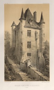 Picturesque Architecture or Monuments of the 15th and 16th Centuries: Castles of France of the 15th and 16th Centuries: Pl. 60, Fortified House in Uzerches (Corrèze) by Victor Petit