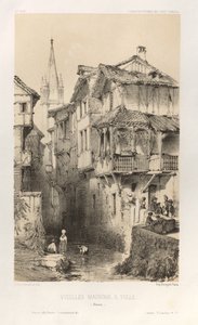 Picturesque Architecture or Monuments of the 15th and 16th Centuries: Castles of France of the 15th and 16th Centuries: Pl. 10, Old Houses in Tulle (Correze) by Victor Petit