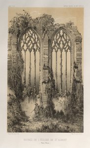 Picturesque Architecture or Monuments of the 15th and 16th Centuries: Castles of France of the 15th and 16th Centuries: Pl. 38, Ruins of the Church of St. Aubert (Haute-Marne) by Victor Petit