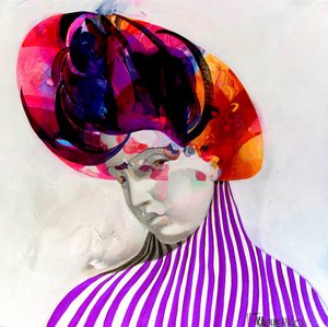Colorful Striped Portrait by Victor Tkachenko