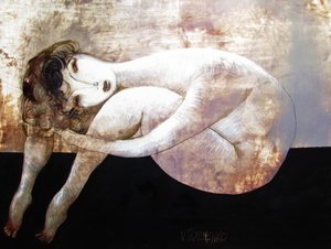 Curled Nude Figure by Victor Tkachenko
