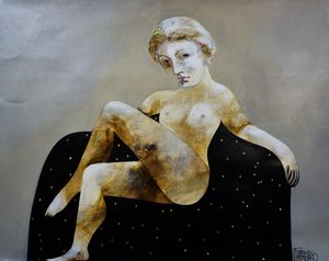 Ethereal Seated Nude by Victor Tkachenko