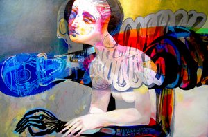 Pensive Robotic Woman