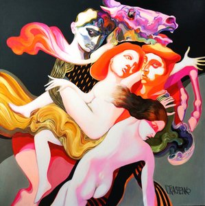 Surreal Figures Embrace