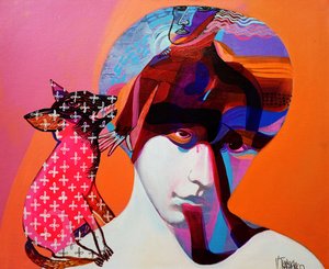 Surreal Woman Fox Portrait by Victor Tkachenko