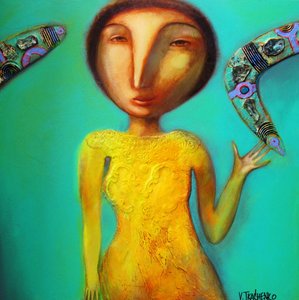 Yellow Dress Boomerang Woman