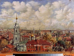 Moscow (Russia) - Painting by Viktor Jakovlevich Yakovlev (1844-?), Oil on Canvas, Russian Art