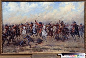 Attack of the Savage Division on the Austrian Infantry