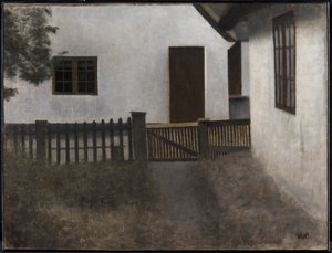 Husgavle. Frederiksværk. Summer. by Vilhelm Hammershøi