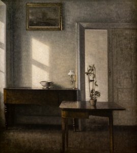 Interior with a flower port, Bredgade 25 by Vilhelm Hammershoi