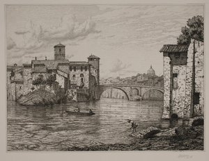 Scene at Ponte Rotto in Rome by Vilhelm Kyhn