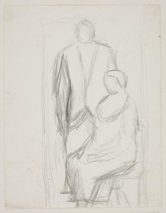 Lundstrøm Standing Behind the Seated Mrs. Lundstrøm. Study for the So-called Wedding Picture