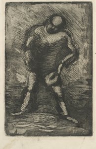 Squatting Man with Hat in Hand