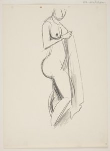 Standing Nude Woman, Profile to the Right, Drapery in Hand by Vilhelm Lundstrøm