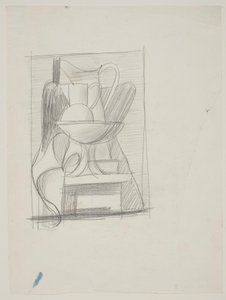 Study for Still Life with Bottle, Pitchers, Fruit Bowl, and Napkin by Vilhelm Lundstrøm