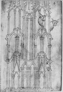 Elevation of the Tower of Laon Cathedral by Villard de Honnecourt