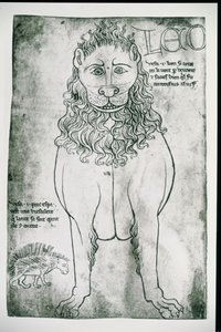 Lion and Porcupine (facsimile) by Villard de Honnecourt