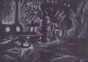 Plant in Room by Candlelight