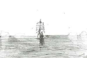 Terra Nova under Sail by Vincent Alexander Booth