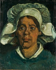 Head of a Peasant Woman Wearing a White Hood, 1884-1885 by Vincent van Gogh