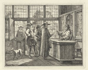 Interior with Gold Weigher and Customers by Vincent Laurensz. van der Vinne (II)