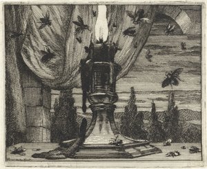 Flies Attracted to the Light of a Candle by Vincent Laurensz. van der Vinne (II)