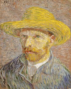 Self-Portrait with Straw Hat by Vincent van Gogh