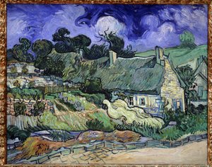 Thatched Cottages at Cordeville, Auvers-sur-Oise - Painting by Vincent Van Gogh (1853-1890)