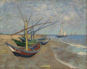 Fishing Boats on the Beach of Les Saintes-Maries-de-la-Mer, Arles, June 1888