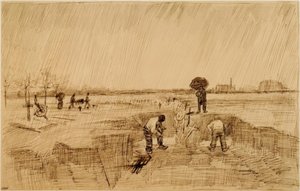 Cemetery in the Rain by Vincent van Gogh