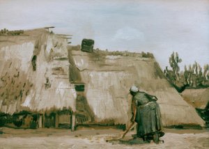 Cottage with Working Peasant Woman
