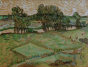 Landscape with Bridge over the Oise by Vincent van Gogh
