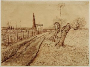 Landscape with Path and Pollard Willows by Vincent van Gogh