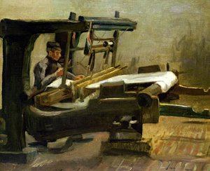 Weaver at the Loom, Facing Right