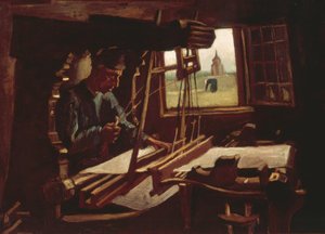 Weaver in Front of an Open Window with a View of the Tower of Nuenen