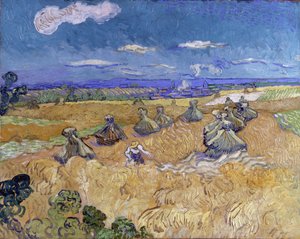Wheat Stacks with Reaper by Vincent van Gogh