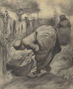 Peasant Woman by a Basin in a Garden by Vincent van Gogh