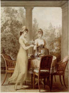 Two Ladies in the Pavilion by Vincenz Georg Kininger